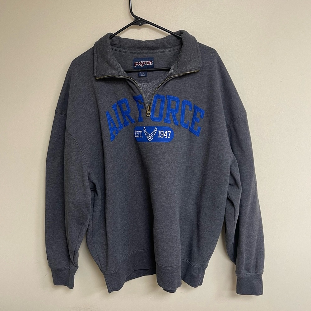 Vintage Jansport XXL Air Force 1/4 Zip Sweater